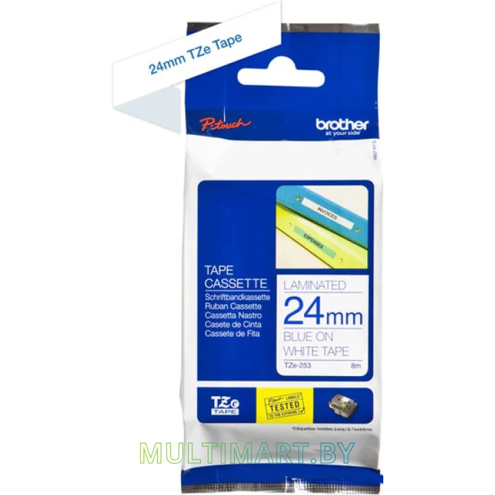 Картридж-лента для термопринтера Brother TZe-253 (24 мм, 8 м)